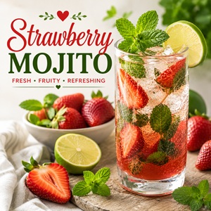 Looking for a refreshing summer drink? This easy strawberry mojito combines fresh strawberries, mint, lime, and fizzy soda water for a bright, fruity cocktail that tastes like summer in a glass. Perfect for summer entertaining, homemade drinks, strawberry recipes, pretty brunch ideas, and Simple Homemade Living.