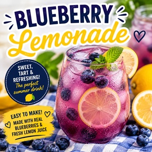 This homemade blueberry lemonade is sweet, tart, and incredibly refreshing for hot summer days. Perfect for BBQs, picnics, summer parties, baby showers, and backyard gatherings.