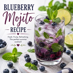 This easy blueberry mojito recipe is fruity, refreshing, and perfect for summer parties, backyard evenings, and warm-weather sipping! Made with fresh blueberries, mint, lime, and rum for the ultimate summer cocktail. Love mojitos? Try other fun flavors like blackberry mojito, strawberry mojito, watermelon mojito, and classic mojito recipes too.