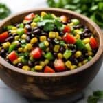 Looking for a crowd-pleasing dip? Try this simple cowboy caviar made with black beans, corn, tomatoes, and a tangy lime dressing. Great for parties or a quick snack!
