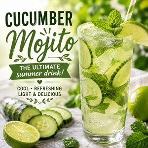 This refreshing cucumber mojito is one of the best summer drinks and summer cocktails for warm weather entertaining. Perfect for picnics, backyard bbqs, Memorial Day, Fourth of July, Labor Day, pool parties, and summer brunches. Made with fresh cucumber, mint, lime, and rum for the ultimate cool summer sip.