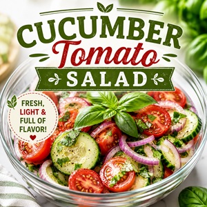 This easy cucumber tomato salad is fresh, crisp, and tossed in a simple homemade dressing. It's the perfect side dish for cookouts, picnics, and summer dinners while embracing garden-to-table living and simple homemade living.
