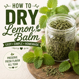 Learn how to dry lemon balm at home so you can enjoy its fresh lemony flavor all year long. Perfect for herbal tea, homemade remedies, sachets, and seasonal preserving. Great for simple homemade living, herb gardens, and kitchen garden living.