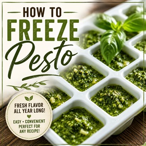 Learn how to freeze homemade pesto in convenient portions so it's always ready for pasta, pizza, sandwiches, soups, and more. This easy kitchen tip is perfect for from scratch living, preserving your homemade pantry, and making the most of your kitchen garden living harvest.