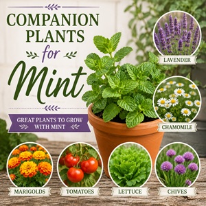 Discover the best companion plants for mint, including lavender, chamomile, marigolds, tomatoes, lettuce, and chives. Learn how companion planting can improve plant health, attract pollinators, and support a thriving herb garden. Perfect for simple homemade living and kitchen gardens.