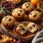 easy cranberry orange muffins with orange glaze and fresh cranberries