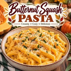Bring the flavors of fall to the dinner table with this cozy butternut squash pasta! The creamy squash sauce, Parmesan, and herbs make this an easy family dinner that's perfect for simple homemade living and chilly autumn nights.
