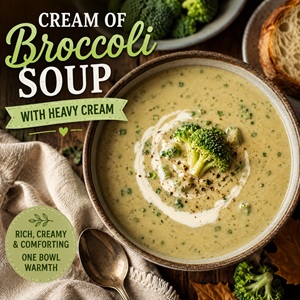 This easy cream of broccoli soup with heavy cream is smooth, flavorful, and ready with simple ingredients. Serve it with crusty bread for the ultimate comfort meal. A delicious recipe for anyone who enjoys simple homemade living and homemade soups from scratch.