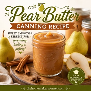 Make delicious homemade pear butter right in your slow cooker! This easy pear butter recipe is smooth, perfectly spiced, and ideal for canning, freezing, or gifting. A cozy fall favorite for toast, biscuits, oatmeal, and more.