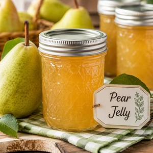 Make your own homemade pear jelly with simple ingredients and easy step-by-step instructions. This classic canning recipe creates a light, flavorful jelly you'll love spreading on toast, muffins, and biscuits. Perfect for from scratch living and stocking your homemade pantry.