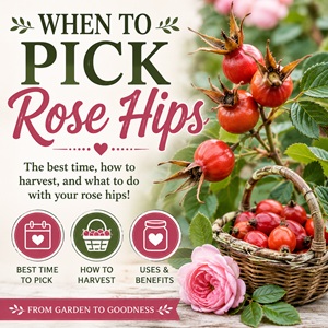 Learn exactly when to pick rose hips for the best flavor, color, and nutrients. This easy guide covers harvesting tips, storage, and creative ways to enjoy this beautiful cottage garden harvest.