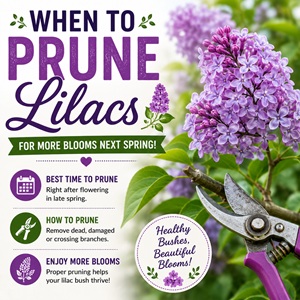 Wondering when to prune lilacs? Learn the best time to prune lilac bushes to encourage healthy growth and abundant blooms year after year. This simple gardening guide explains exactly when and how to prune for beautiful cottage garden flowers and thriving lilac shrubs.