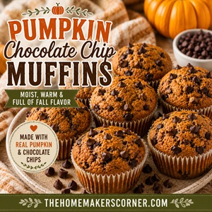 Homemade Pumpkin Chocolate Chip Muffins