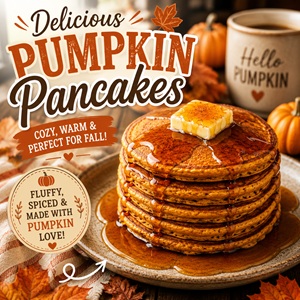 Homemade Pumpkin Pancakes for Fall