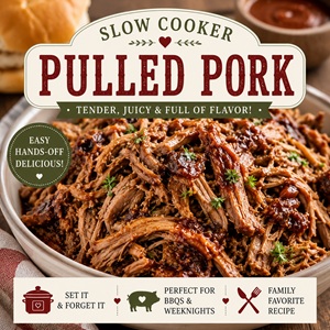 Make the best pulled pork sandwiches with this easy crock pot recipe! Slow-cooked until fall-apart tender and coated in savory barbecue sauce, this family favorite is perfect for busy weeknights, game day, or backyard BBQs.
