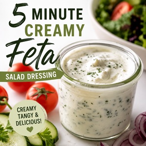 Fresh, creamy, and ready in minutes, this feta dressing is perfect for busy weeknights or summer salads. Made with simple ingredients, it's a flavorful alternative to store-bought homemade salad dressings. If you enjoy kitchen garden living, harvesting fresh herbs, and cooking with garden vegetables, this recipe belongs in your collection.