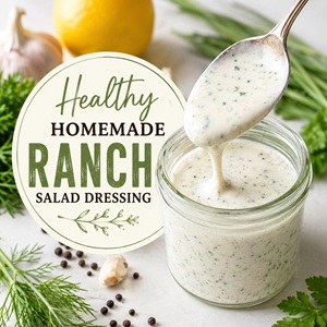 Skip the bottled dressing and make this creamy homemade ranch with Greek yogurt instead! This easy recipe is packed with fresh herbs and real ingredients, making it one of your favorite healthy salad dressings for green salads, pasta salads, veggie platters, wraps, and sandwiches.