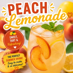 Made with juicy peaches and fresh lemons, this refreshing peach lemonade is perfect for summer holidays, backyard BBQs, church potlucks, family gatherings, and sunny afternoon picnics.
