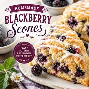 Make bakery-style blackberry scones at home with fresh blackberries and a simple sweet glaze. This easy recipe is perfect for weekend breakfasts, brunches, or sharing with friends. Save it to your favorite summer food board for berry season inspiration.