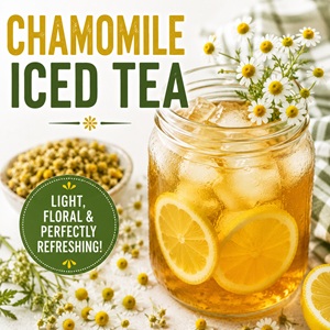 Learn how to make the best chamomile iced tea with just a few simple ingredients. This refreshing herbal iced tea has a delicate floral flavor and is perfect for hot summer days. A beautiful garden-to-glass recipe you'll want to make all season long.