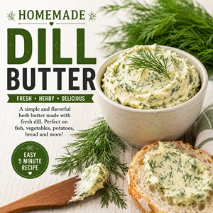 This easy dill butter is one of our favorite herb butters for fish, vegetables, potatoes, and warm bread. If you love herbal recipes, this flavorful spread is a delicious addition to your homemade pantry and can be frozen for later.