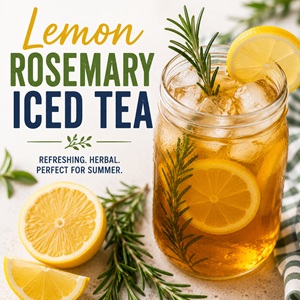 This homemade lemon rosemary iced tea is bright, refreshing, and full of fresh garden flavor. Made with rosemary, lemon, and black tea, it's the perfect summer drink for backyard gatherings, brunch, or relaxing on the porch. Save this easy herbal iced tea recipe for later!