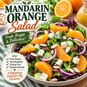 Looking for a bright and refreshing salad? This easy Mandarin Orange Salad combines sweet citrus, crisp cucumbers, creamy feta, toasted almonds, and fresh greens for the perfect balance of flavor and crunch. Great for summer salads, healthy side dishes, and from scratch living.