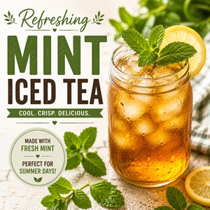 Cool off with this homemade mint iced tea! Made with fresh mint leaves, black tea, and a touch of honey, this refreshing herbal drink is perfect for hot summer days, backyard gatherings, and relaxing on the porch. Save this easy garden-to-glass recipe!