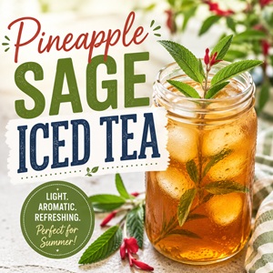 Homemade Pineapple Sage Iced Tea