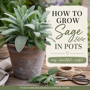 Learn how to grow sage in pots with this simple step-by-step guide! Discover the best container size, soil, sunlight, watering schedule, and harvesting tips for growing healthy sage on your patio, balcony, or porch. Perfect for container gardening, kitchen gardens, and anyone who loves simple living.