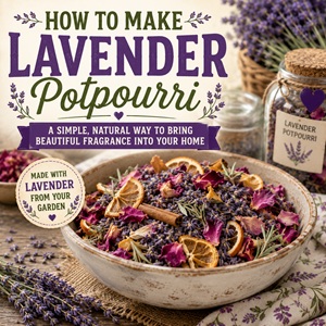 Have extra dried lavender? Make this easy DIY lavender potpourri! It's a beautiful way to preserve your garden harvest and create a natural fragrance for your home using lavender, roses, citrus peel, rosemary, mint, and cinnamon.