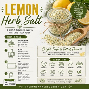 Easy Lemon Herb Salt for Cooking & Gifting