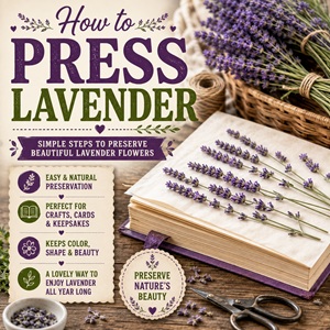 Want to preserve your lavender harvest? This simple tutorial walks you through how to press fresh lavender while keeping its beautiful color and delicate shape. Perfect for cottage garden crafts, botanical art, handmade cards, and keepsakes.
