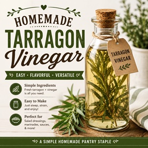 This easy herb-infused vinegar is a wonderful way to preserve fresh tarragon and add flavor to everyday meals. Add a ribbon and a handmade label and you've got an inexpensive holiday gift idea that looks beautiful alongside other homemade pantry gifts.