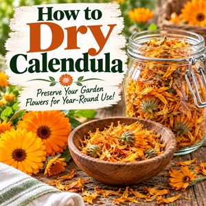 Don't let your beautiful calendula blooms go to waste! Learn how to dry and store calendula so you can enjoy your garden harvest long after summer. Use the dried flowers for homemade sachets, potpourri, bath blends, beauty projects, and crafts while embracing simple garden living.