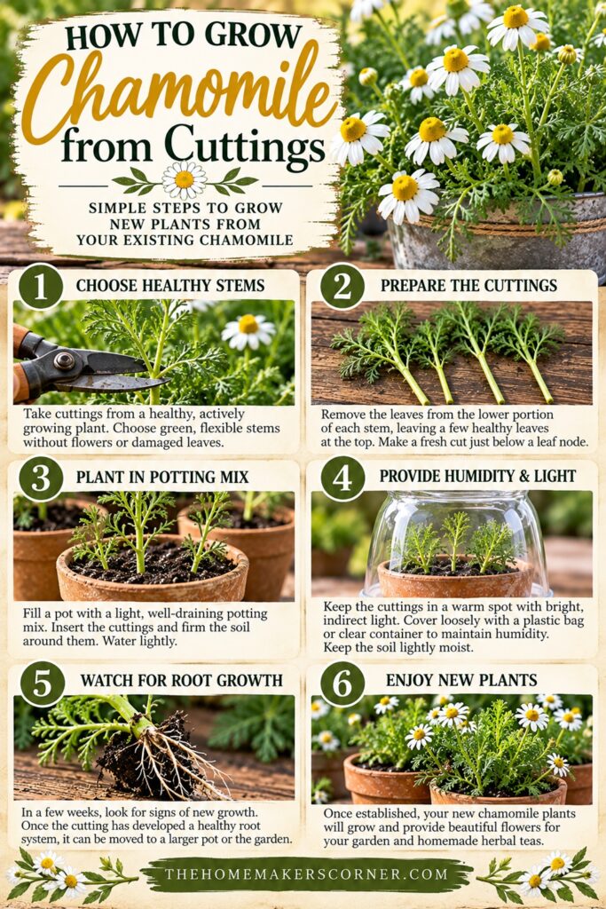 Want to grow more chamomile in your garden? Learn how to take healthy chamomile cuttings, prepare the stems, and give them the right conditions to encourage root growth. These simple propagation tips will help you explore new ways to grow chamomile at home.