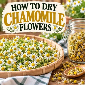 Growing chamomile in your garden? Learn when to harvest the delicate flowers and how to dry them for later use. These easy methods help you preserve your chamomile harvest with or without special equipment. Includes simple storage tips for keeping dried flowers in your pantry. Save this herb-preserving tutorial from The Homemaker's Corner!